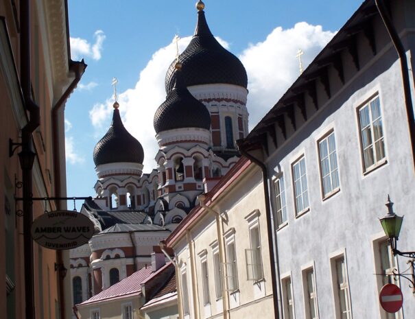 Tallinn old city and a russian church